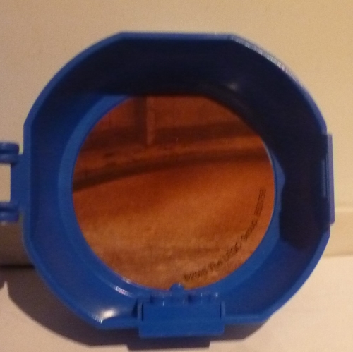 Lego Pod, Round, Half, Back with 1 x 2 Plate Blue with Dojo Sticker