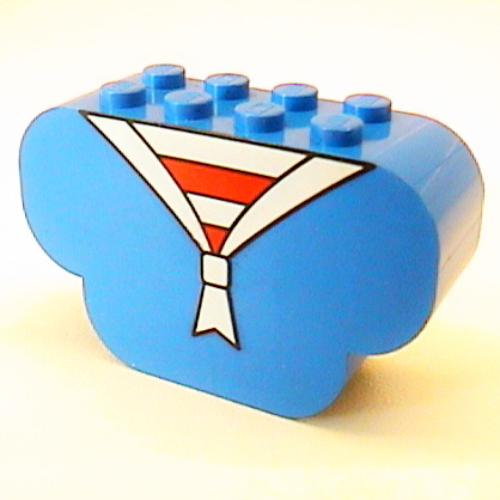 Lego Brick Curved 2 x 6 x 3 Triple Curved Bottom with Sailor Jacket and Red Stripes Print