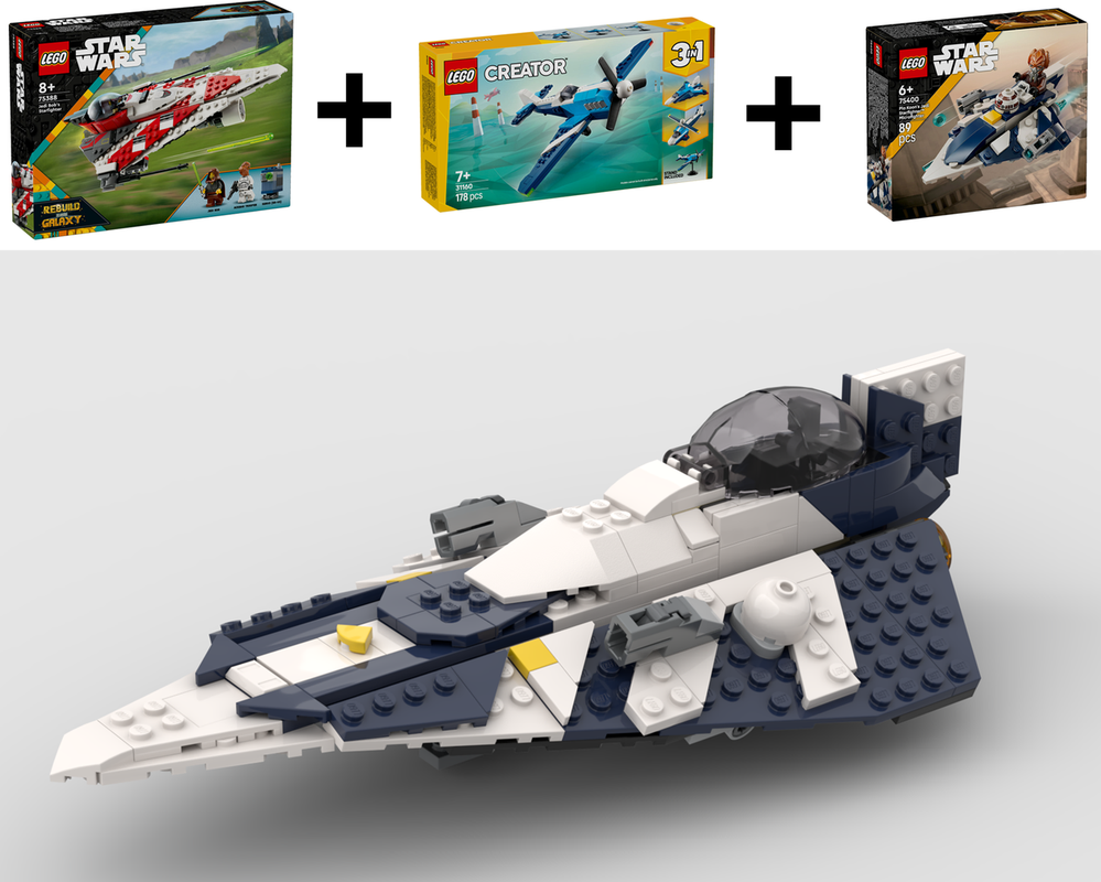 Lego Plo Koon's Delta-7 Starfighter - Altbuild of 75388, 75400 & 31160