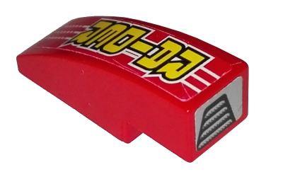 Lego Slope, Curved 3 x 1 with 'RAIDER' and Air Vent Pattern (Stickers) - Set 8130 / Red