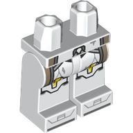 Lego Hips and White Legs with Clone Commander Armor, Yellow/Dark Tan Markings print / White