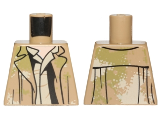 Lego Torso Camouflage Open Jacket and Shirt Pattern (SW Han Solo Endor) / Dark Tan