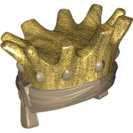Lego Minifig Headwear Turban with Crown Gold Pattern / Dark Tan