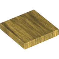 Lego Tile 2 x 2 with Groove / Pearl Gold