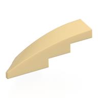 Lego Brick Wedged, Curved 1 x 4 with Stud Notch Right / Tan