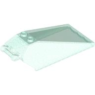 Lego Windscreen 8 x 4 x 2 with Handle and 2 Studs [Solid Studs] [Plain] / Opal Trans-Light Blue