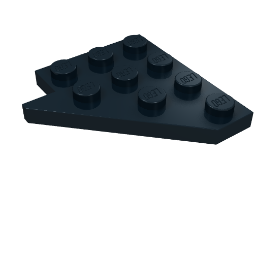Lego Wedge Plate 4 x 4 Wing Right / Black