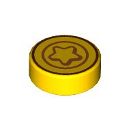 Lego Tile Round 1 x 1 with Coin, Star Print