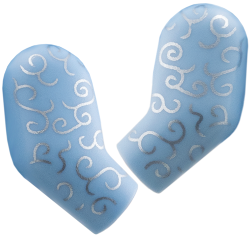Lego Arm, (Matching Left and Right) Pair with Silver Filigree Pattern / Bright Light Blue