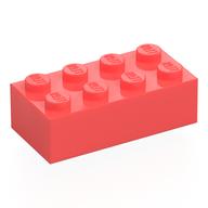 Lego Brick 2 x 4 / Coral