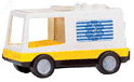 Lego Duplo Van Type 1 with Yellow Base and EMT Star of Life (Ambulance) Pattern on Both Sides (Stickers) - Set 9211