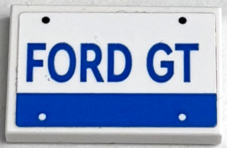 Lego Tile 2 x 3 with Blue 'FORD GT' and Stripe Pattern (Sticker) - Set 42154