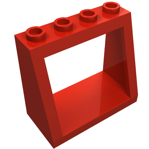 Lego Windscreen 2 x 4 x 3 Frame with Hollow Studs / Red