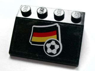 Lego Slope 33 3 x 4 with Flag of Germany and Soccer Ball Pattern (Sticker) - Set 3404