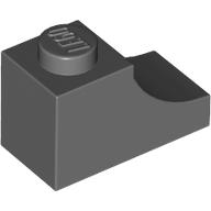Lego Brick Curved 2 x 1 with Inverted Cutout / Dark Bluish Gray