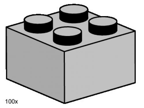 Lego 2 x 2 Light Gray Bricks