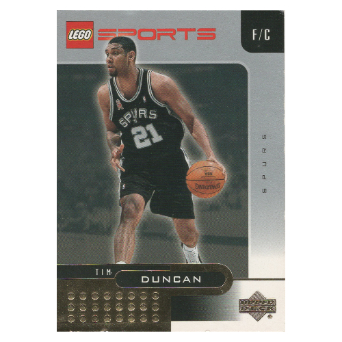 Lego Trading Card, NBA: Tim Duncan, San Antonio Spurs #21 (Gold Leaf) / [No Color/Any Color]