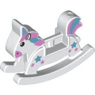 Lego Duplo Rocking Horse with Unicorn with Azure and Pink Mane and Tail Print