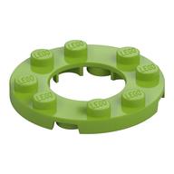 Lego Plate Round 4 x 4 with 2 x 2 Round Opening / Lime