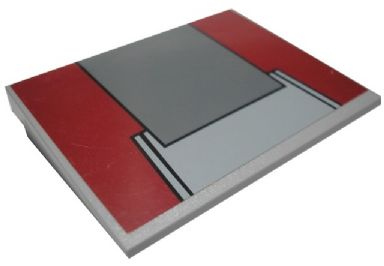 Lego Slope 10 6 x 8 with SW AT-TE Top Armor Plate Pattern (Sticker) - Set 7675 / Light Bluish Gray