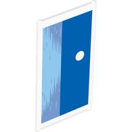 Lego Glass for Window 1 x 4 x 6 with Cel with Blue Sky, Full Moon, Bright Light Blue Sea Print / Trans-Clear