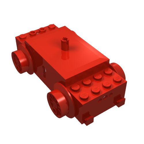 Lego Motor, Train Base, 12V Unslotted with 3-Hole Plugs / Red
