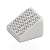 Lego Brick Sloped 30° 1 x 1 x 2/3 with Silver Mesh Print
