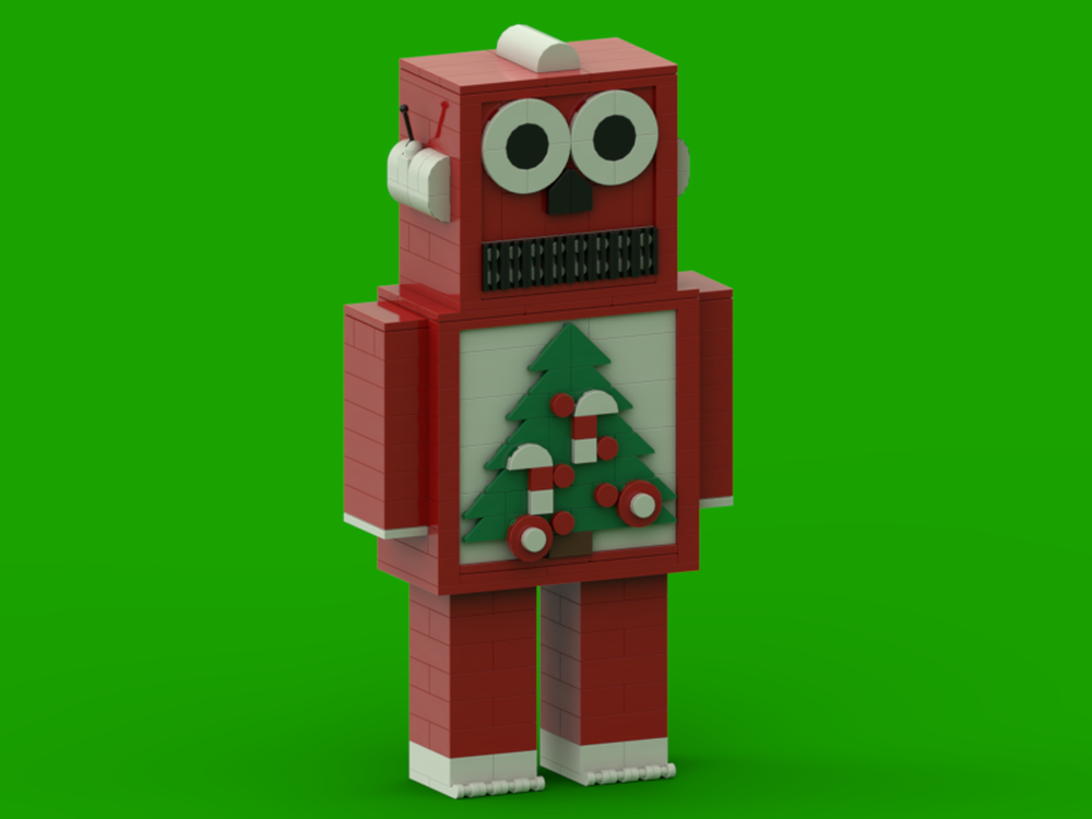 Lego Santa Robby - Cute little Robot in Santa Design with Christmas tree / Kleiner Roboter im Weihnachtsmann Design mit Weihnachtsbaum