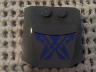 Lego Wedge 4 x 4 x 2/3 Triple Curved with Black Line and Blue Markings Pattern (Sticker) - Set 7962