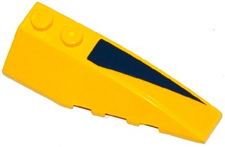 Lego Wedge 6 x 2 Right with Dark Blue Triangle Pattern (Sticker) - Set 76019