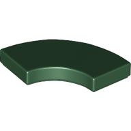 Lego Tile 2 x 2 Curved, Macaroni / Dark Green