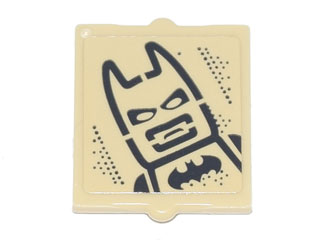 Lego Glass for Window 1 x 2 x 2 Flat Front with Batman with Black Batman Logo Pattern (Sticker) - Set 70840