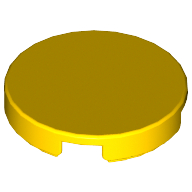 Lego Tile Round 2 x 2 with Bottom Cross / Yellow