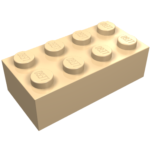 Lego Brick 2 x 4 / Very Light Orange
