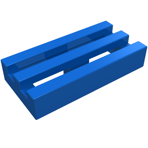 Lego Tile Special 1 x 2 Grille without Bottom Groove / Blue