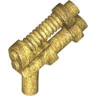 Lego Weapon Gun / Pistol Two Barrel, 10 Ribs / Pearl Gold