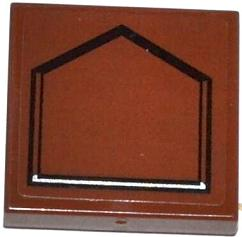 Lego Tile 2 x 2 with Black Pentagon Pattern (Sticker) - Set 75020 / Reddish Brown