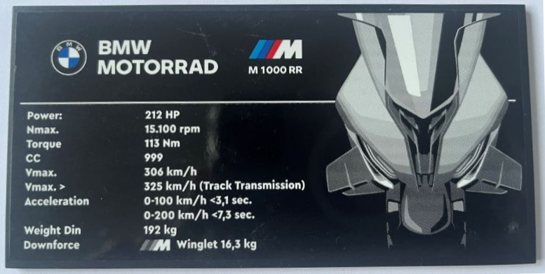 Lego Tile 8 x 16 with Bottom Tubes, Textured Surface with BMW Motorrad M 1000 RR Pattern (Sticker) - Set 42130 / Black