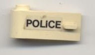 Lego Door 1 x 3 x 1 Left with 'POLICE' Pattern (Sticker) - Set 6681 / White