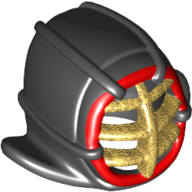 Lego Mask, Kendo, Gold Grille and Red Trim Print