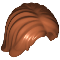 Lego Hair Mid-Length Tousled with Center Part / Dark Orange