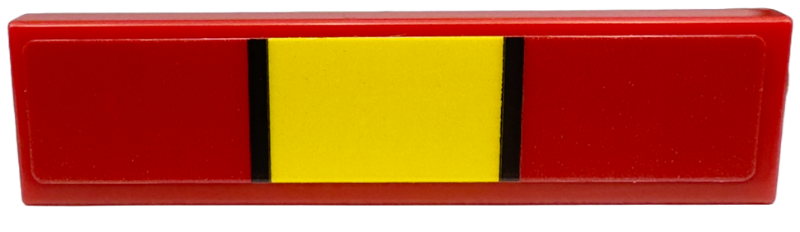 Lego Tile 1 x 4 with Black and Yellow Stripes Pattern (Sticker) - Set 76914