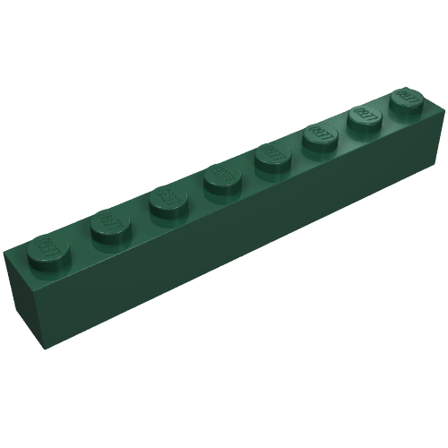 Lego Brick 1 x 8 / Dark Green