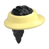 Lego Hair and Hat, Visor Bright Light Yellow Pattern / Black