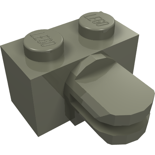 Lego Arm Holder Brick 1 x 2 with 2 Horizontal Fingers / Dark Gray