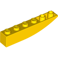 Lego Brick Curved Inverted 6 x 1 / Yellow