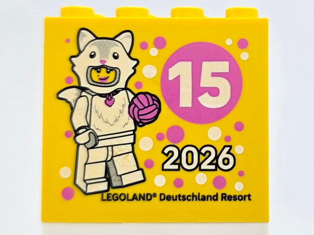 Lego Brick 2 x 4 x 3 with Besuchsmeister 15 2026 LEGOLAND Deutschland Resort Pattern