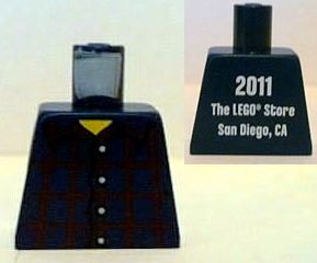 Lego Torso Studios Plaid Button Shirt Front, 2011 The LEGO Store San Diego, CA Back Pattern / Dark Blue