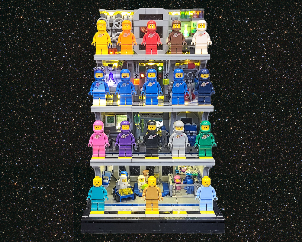 Lego Classic Space Minifigure Display Extended with Nursery