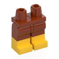 Lego Hips with Dark Orange Legs and Yellow Boots Pattern [Plain] / Dark Orange